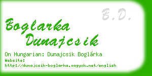 boglarka dunajcsik business card
